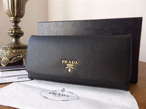 prada saffiano nero wallet|authentic Prada wallet sale.